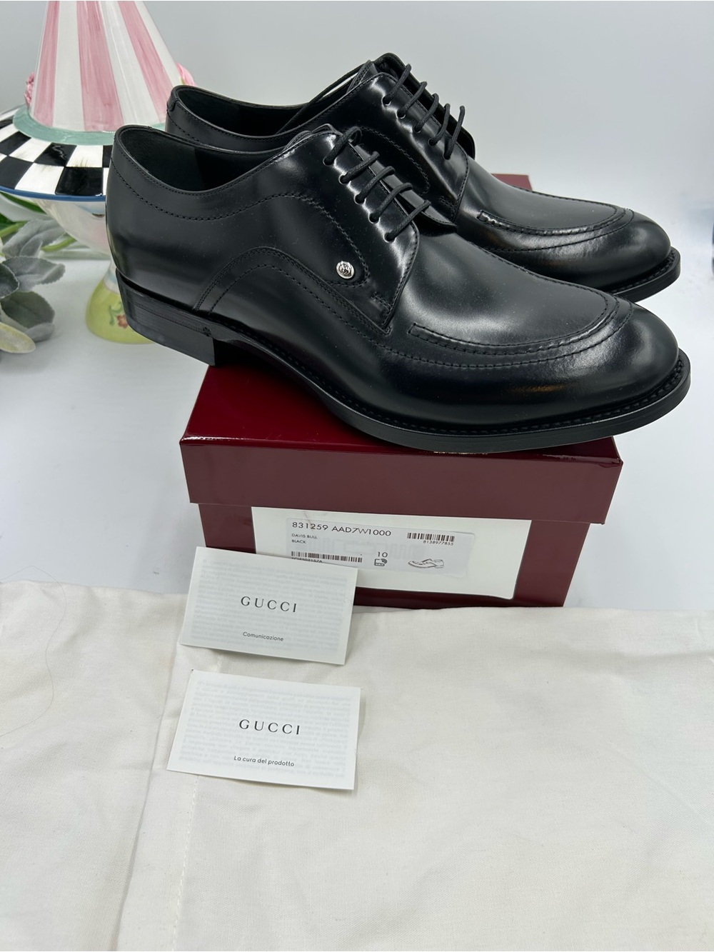 Men's Gucci, Jasper Leather, Derby shoes size 10 fit 11 US made in Italy - Picture 4 of 11